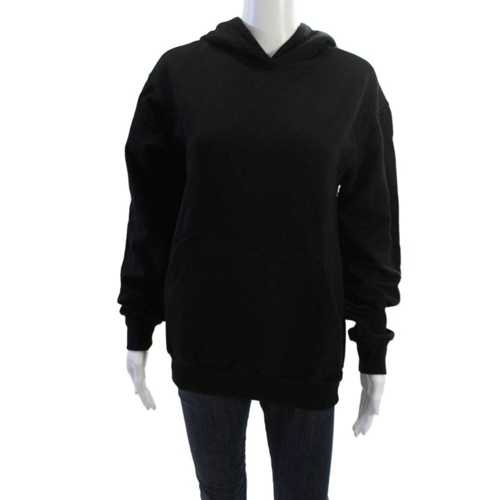 Talentless Unisex Pullover Hoodie Black Cotton Blend Long Sleeve Size XS